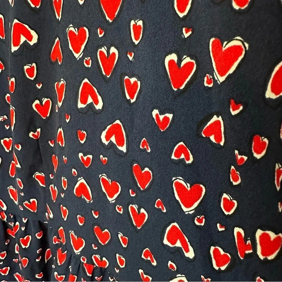 Pop Sugar Women’s Long Puff Sleeve Crew Neck A Line Midi Dress with Hearts Sz Lg - Picture 4 of 9